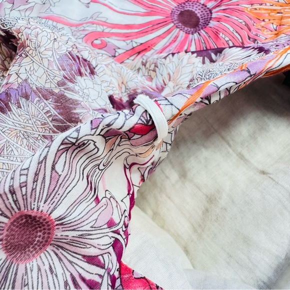 Salvatore Ferragamo Strapless Silk Maxi Dress Floral Tiger Cream Pink US Size 4 - Picture 9 of 10